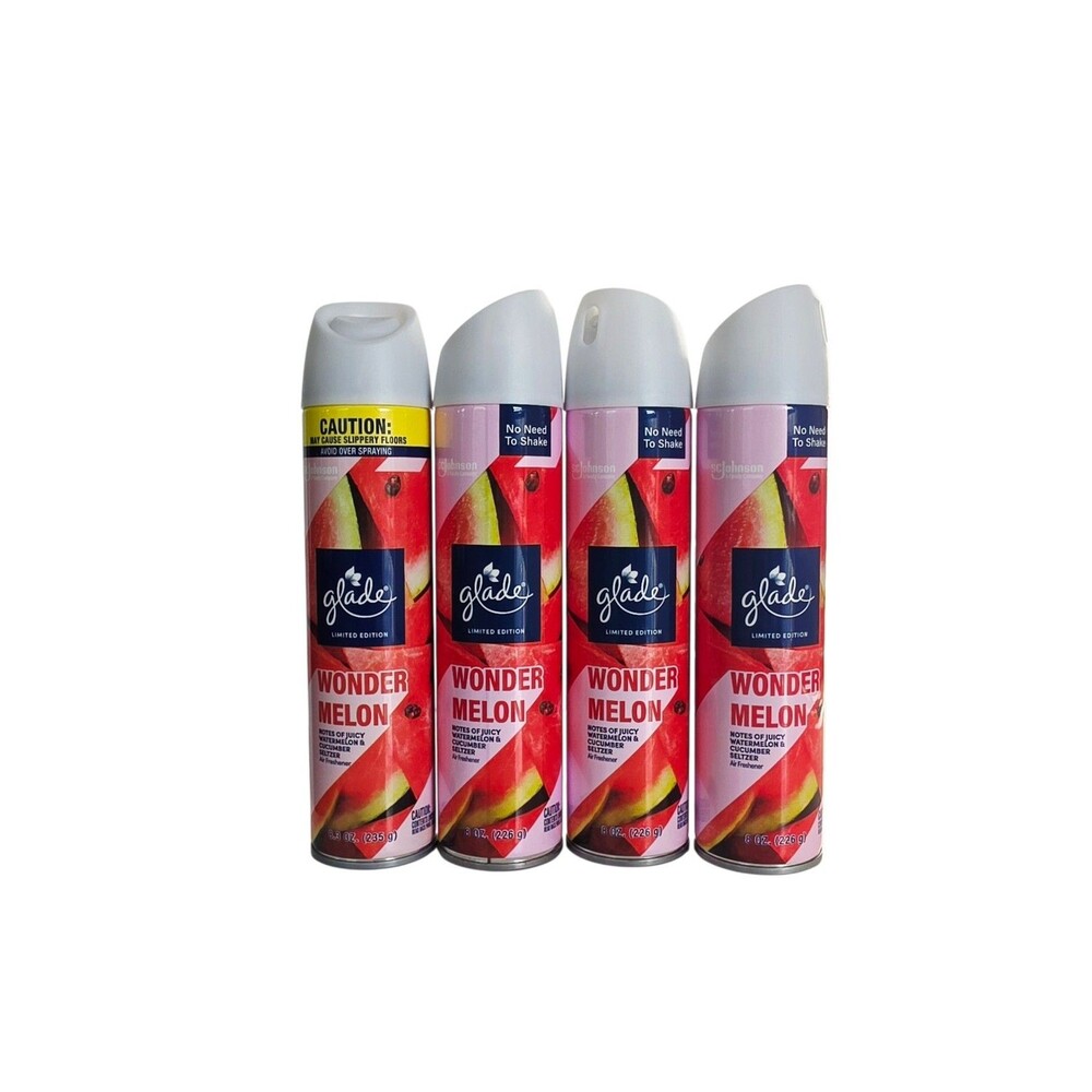 Glade Wonder Melon Limited Edition aerosol air freshener Spray 8 oz ~Lot Of  4